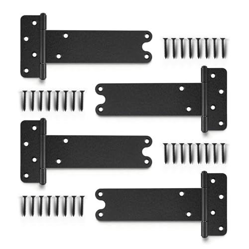 8 inch Gate Hinges,300Lbs Capacity, Matte Black,4 Pcs Heavy Duty Door Hinge - size: 8“-4 pcs-U-Matte Black