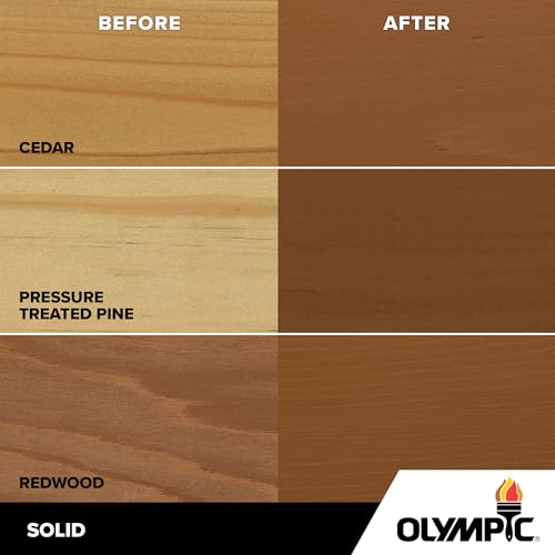 Olympic Wood Protector 1 gal. Cedar Solid Exterior Stain Plus Sealer in One - color: Cedar