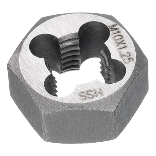 HARFINGTON Hex Threading Die M10x1.25 Metric Thread Rethreading Fixed Die - size: M10 x 1.25