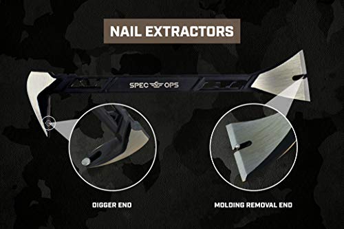 Spec Ops Tools Nail Puller Cats Paw Pry Bar for Prying, Demolition & Nail Pulling, High-Carbon Steel, 11 Inch Molding Bar - size: 11 Inch Molding Bar
