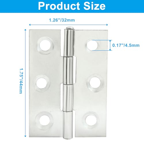 16PCS 2 Inch Stainless Steel Door Folding Butt Hinges, Silver - style: 16Pcs 2" Silver