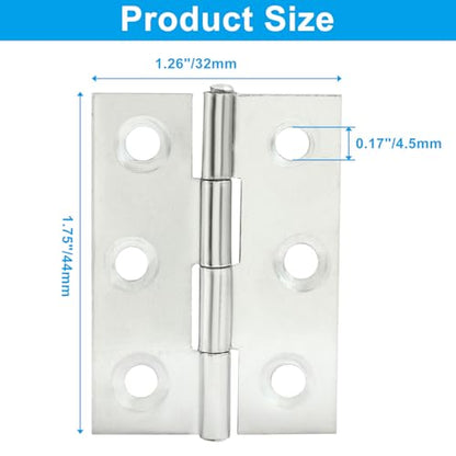 16PCS 2 Inch Stainless Steel Door Folding Butt Hinges, Silver - style: 16Pcs 2" Silver