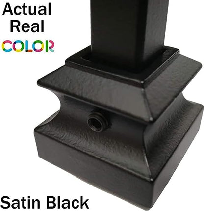 Modern Adjustable Heavy-Duty Brackets (3-Pack) Easy to Install Solid Bracket for Stair Railing - Real Satin Black NOT Matte or Flat Color