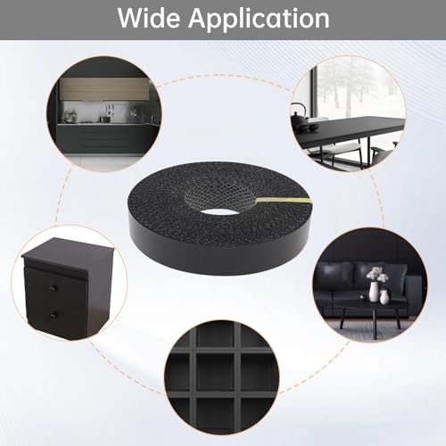 3/4In x 50ft Melamine Edge Banding Black Shelf Adhesive Veneer Edging - color: Black