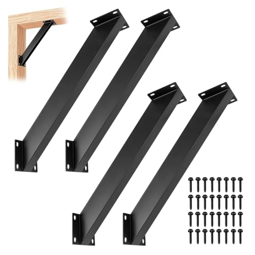 45-Degree Angle Support Bracket, Heavy Duty Corner Connector Brace Bracket Kit for Wooden Structure Pergola, Gazebos , Patios, Cabins, 4 Pack - size: 4 Pack