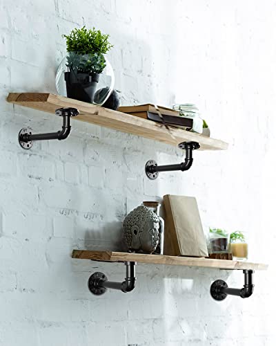 MUZIK 12Pc 7"×4" L Pipe Shelf Bracket, Heavy Duty Wall Mount, DIY Shelving - size: 7*4 Inch, style: 12 Pack