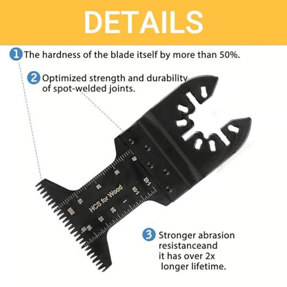 2 Piece Oscillating Tool Blades Universal Quick-Release Fit Multitool Blades for Wood Cutting, Trim Work, Flush Cutting, Black2