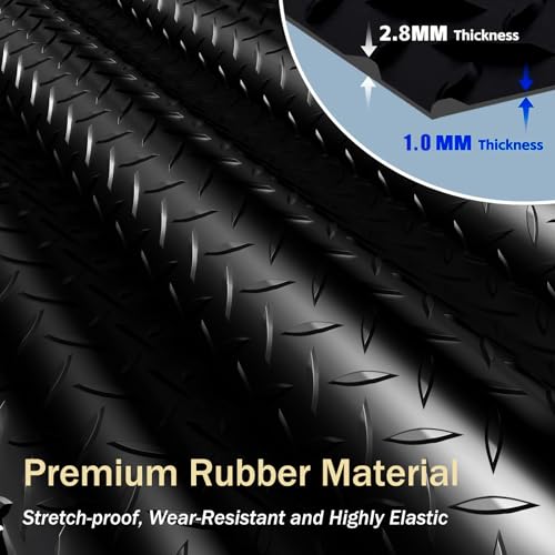 StellarStar 4x8 FT Garage Floor Mat, 2.8mm Thickened PVC Diamond Plate - color: Black, size: 4x8 FT