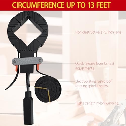 Band Clamps, Frame Quick Release Strap Clamps with 4 Corner Claws, Picture Frame Clamps for Woodworking