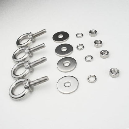 M8 Stainless Steel Eye Bolts with Nuts and 4 Pack M8 x 25mm (5/16" x 1") - size: M8x25mm (5/16"x1")