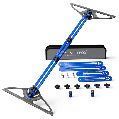 Stair Tread Template Tool - Dual Solid Nut Locking Stair Tread Tool Jig - color: Blue-Gray