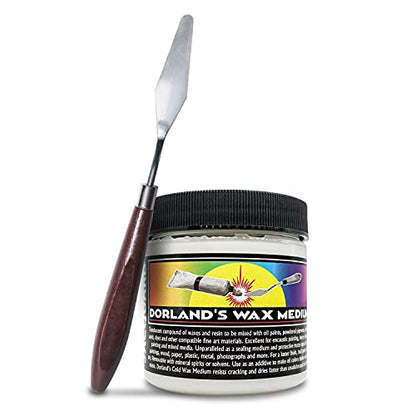 Jacquard 4 oz Dorlands Wax Medium for Watercolor Bundled with Palette Knife