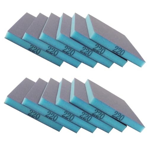 12 Pcs 220 Grit Sanding Sponge - size: #220