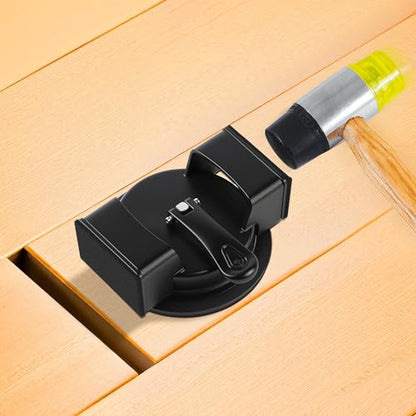 Iron Floor Gap Fixer Tool with Suction Cup, Dual Striking Heads & 4 Adhesive Pads, Floor Gap Tool for Laminate, Hardwood, Tile & Vinyl Floors