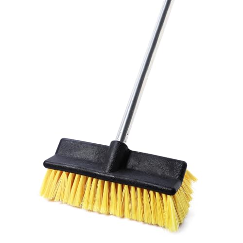 Yocada Deck Brush with 4-Section Extendable Handle Floor Scrub Brush