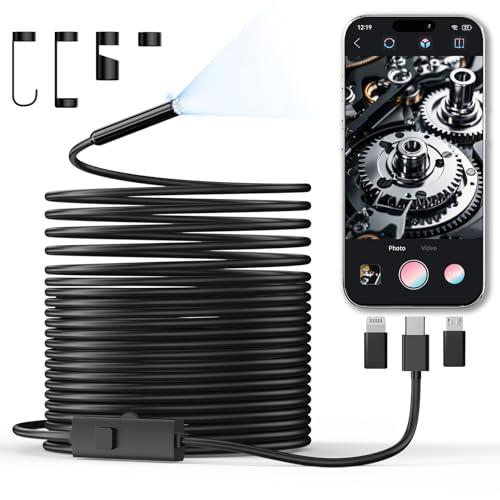 Endoscope Camera with Light, 1920P HD Borescope Inspection Camera - size: 32.8ft, style: Single Lens