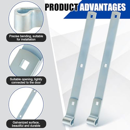 Yaocom 4 Pack 16" Zinc Strap Hinge Heavy Duty for Gate, Barn,Shed, Silver - color: Silver, size: 16 Inch