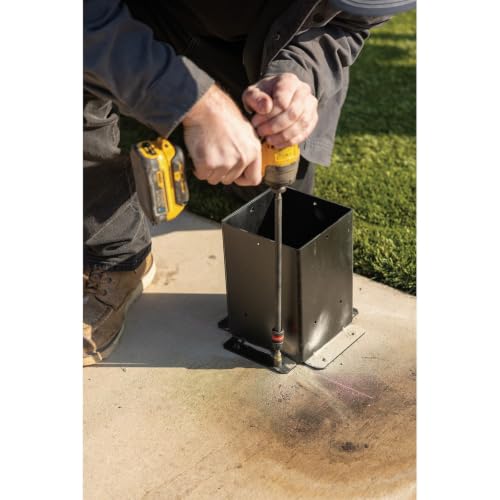 Simpson Strong-Tie SAGE-B66-KT2 Outdoor Accents Sage System Standoff Post Base for 6x6 Nominal Post, 12-Gauge ZMAX Galvanized Steel, Black Powder Coat, Kit of 2 Bases with Screws, 1 Pack