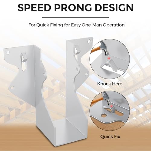 50 Pcs 2x4 Joist Hangers for Wood,18 Gauge Metal Face Mount Joist Hangers, Lu24 Joist Hangers Galvanized, Hurricane Ties for Rafter, Rafter Brackets 2x4 for Deck,Floor,Roof Overhang and Ceiling Joist - size: 50 Pcs 2x4 Joist Hanger, style: Silver