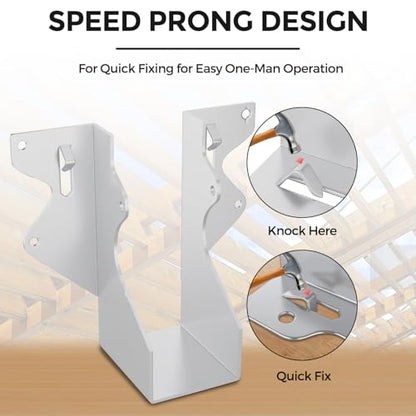 50 Pcs 2x4 Joist Hangers for Wood,18 Gauge Metal Face Mount Joist Hangers, Lu24 Joist Hangers Galvanized, Hurricane Ties for Rafter, Rafter Brackets 2x4 for Deck,Floor,Roof Overhang and Ceiling Joist - size: 50 Pcs 2x4 Joist Hanger, style: Silver