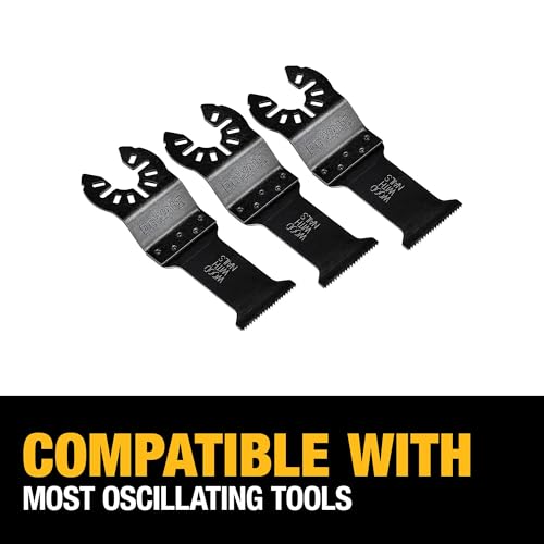 DEWALT 1-1/4 In, Titanium Oscillating Tool Blade For Wood with Nails, 3 Pack, (DWA4203-3) - size: One Size