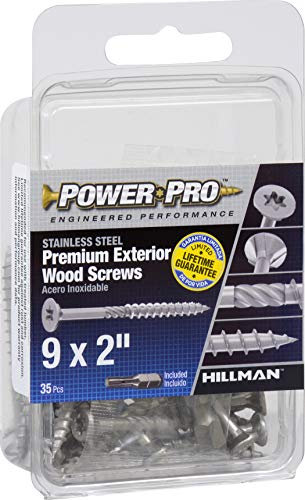 Hillman Square Stainless Steel Screw (20 Pack), 8 x 2" - size: 8 x 2"