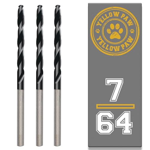 7/64 Inch Drill Bit (3 Pack) Industrial Grade M35 Cobalt Titanium Aluminum Nitrite - 7/64" Diameter & Total Length of 2-5/8" with Working Length of 1-1/2" Easily Drill Into Metal, Steel, & Aluminum - size: 7/64"