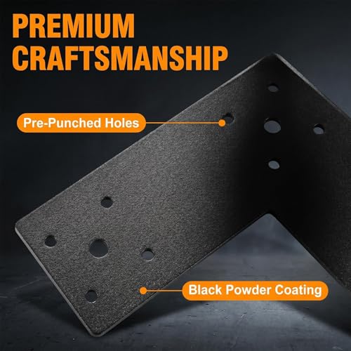 4PCS L Post Bracket,10"x10" Heavy Duty L Brackets,L Beam Brackets - color: L Shape