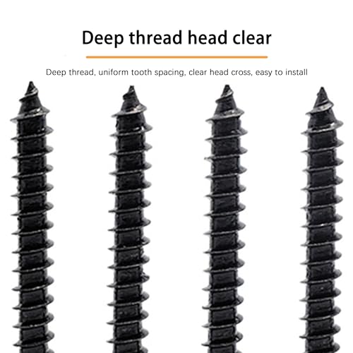 #8 x 1 Black Wood Screw, Phillips Drive Round Head Self Tapping Screws, Black Zinc Plated Carbon Steel, M4 x 25mm Black Round Head Wood Screws, 8 x 1-Inch, 100Pcs - size: #8X1" (M4 x 25mm)