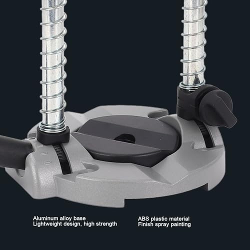 Portable Drill Press, Precision Drilling Jig Attachment with Chuck for Straight or Angled Holes, 1.5-13MM Clamp Range, 38-43MM Stand Hole, Adjustable Depth Stop, Spring-Load