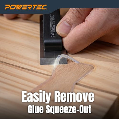 POWERTEC Chisel Plane with Flat Blade – Compact Edge Trimming Tool for Woodworking, Plug Trimming, Joinery Cleanup – Includes Wrench (72162)