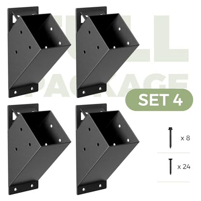 4-Pack 4x4 45-Degree Pergola Bracket Angle Reinforcing Support Anchor - style: 4"x4" 45 degree