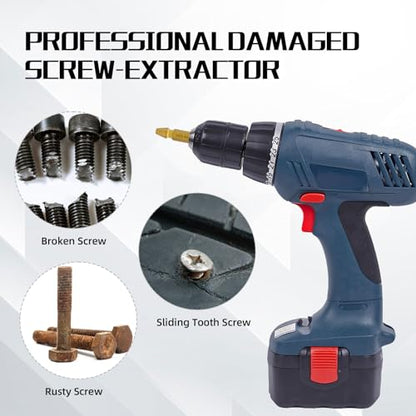 RENYU 6pcs Damaged Screw Extractor Kit, HSS 4341, 4-Flute