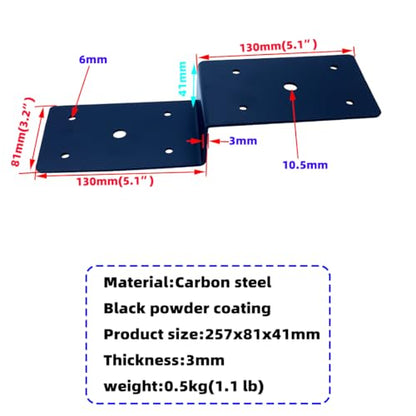 4 PCS Heavy Duty Steel Z Brackets Post to Beam Support,Wood Shelves Fixing Lumber Connector Pergola Hardware Brackets,Thickness 3mm (Z Brackets (5.1x5.1x3.2)) - size: Z Brackets (5.1x5.1x3.2")