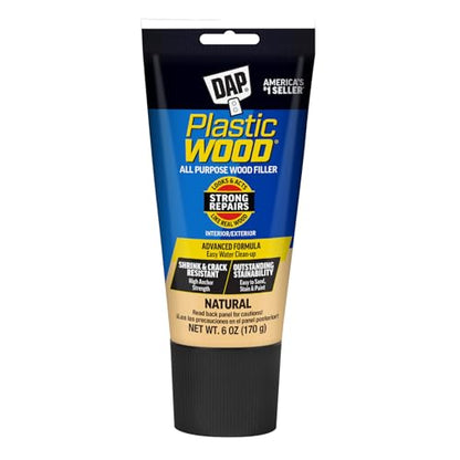 DAP Plastic Wood All Purpose Latex Wood Filler, Natural, 6 Oz (7079800581) - color: Natural, size: 6 Oz