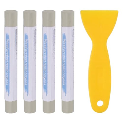 PATIKIL 4Pcs Wood Furniture Repair Markers with Scraper, Gray - color: Gray
