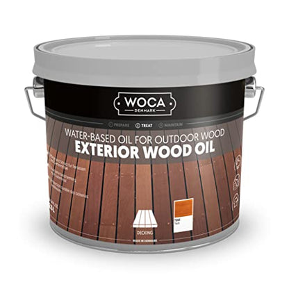 WOCA Exterior Wood Oil Teak, Deck Oil & Wood Stain, 84.5 fl oz (2.5 L) - color: Teak, size: 2.5L