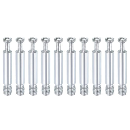 uxcell 10Pcs 40mm Furniture Connecting Fittings, Thread Bolts Dowels Screws, Metal Dowel Fitting Fasteners for Cabinet Drawer and Wardrobe Furniture, Silver - size: 40mm