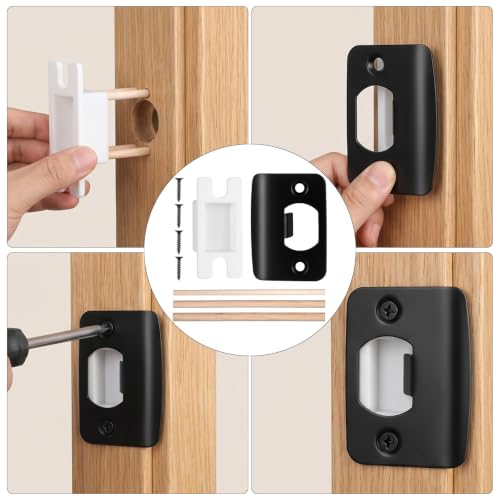 Door Plate Extended Strike Matte Black Heavy Duty Security