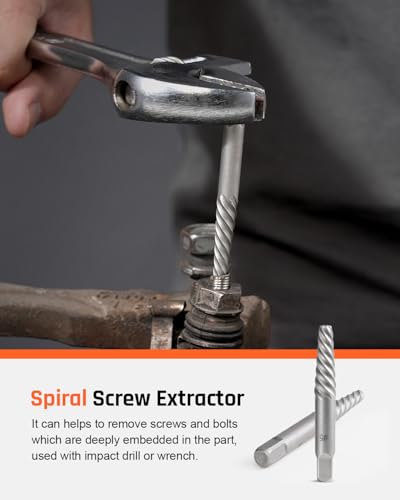 Kolvoii 39-Piece Easy Out Screw Extractor Set & Broken Bolt Extractor Kit - size: 39 PCS