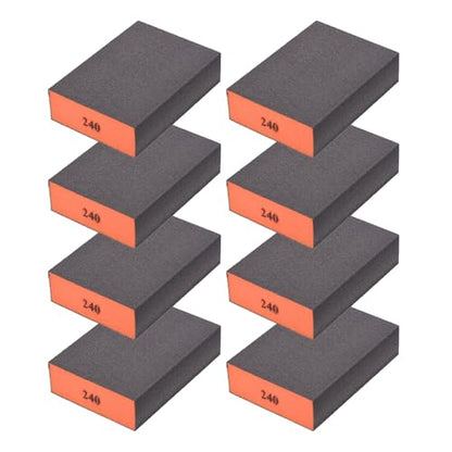 8Pcs 240Grit Sanding Sponges, Wet Dry Sanding Blocks - size: 240Grit