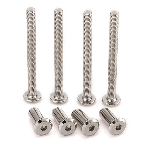 10pcs M6 Furniture Joint Connector Bolt & Cap Nut Kit 60MM - size: 60mm (10pcs)