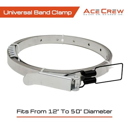 AceCrew Dust Collector Band Clamp One-Size-Fits-Most 11-1/2" to 51" Hose Clamp Stainless Steel Dust Strap (X-LARGE (11-1/2" to 51")) - size: X-LARGE (11-1/2" to 51")