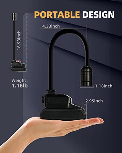Favorlite Rechargeable Gooseneck Work Light, 2000LM Magnetic Flexible Lamp