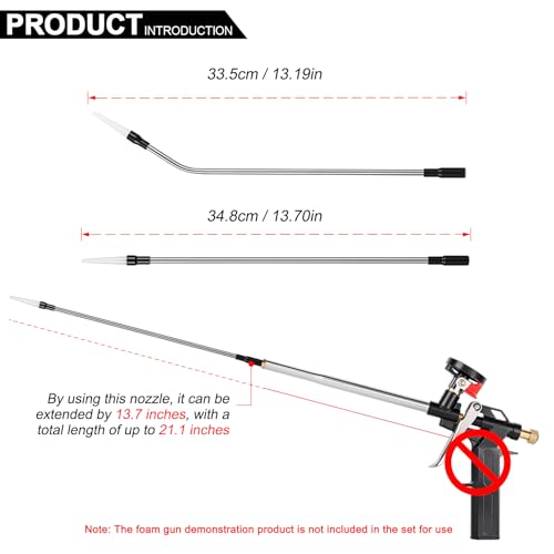 Two stainless steel styrofoam gun extension nozzle 35cm