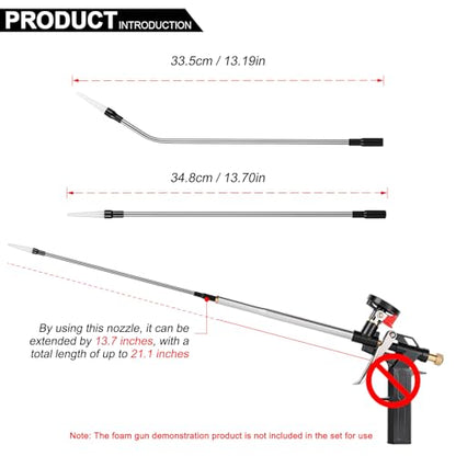 Two stainless steel styrofoam gun extension nozzle 35cm