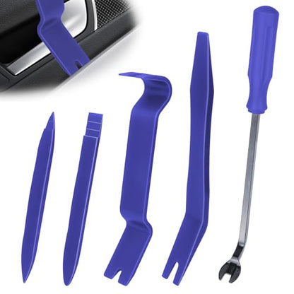 BFXM 5PCS Auto Trim Removal Tool kit,Clip Pry Tools Kit No Scratch Plastic - color: Blue