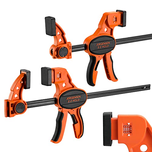 JORGENSEN E-Z Hold 2-Pack 12" 300LBS Load Indicator Woodworking Bar Clamps