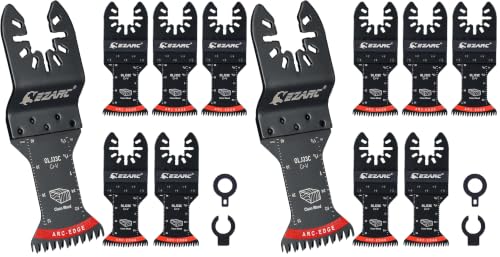 EZARC Japanese Tooth Oscillating Saw Blade, 5 PCS Arc Edge Oscillating Multitool Blades Clean Cut for Wood, Plastic (Pack of 2) - size: Cr-V (Pack of 2), style: Short 5pcs