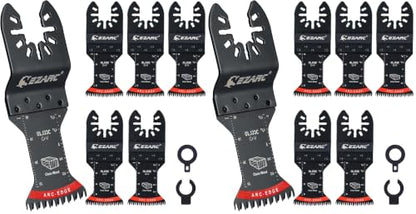 EZARC Japanese Tooth Oscillating Saw Blade, 5 PCS Arc Edge Oscillating Multitool Blades Clean Cut for Wood, Plastic (Pack of 2) - size: Cr-V (Pack of 2), style: Short 5pcs